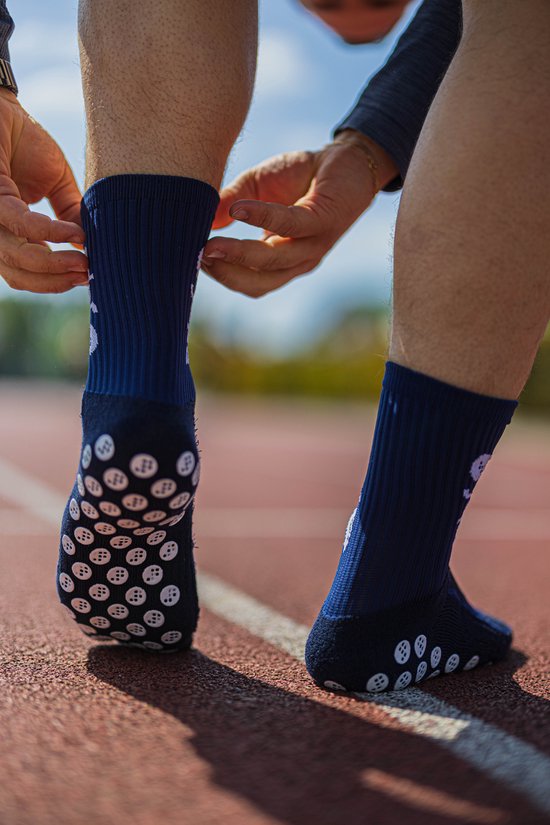 Gripsokken Blauw - Gripsokken Voetbal - Grip Socks - One Size - Anti Slip