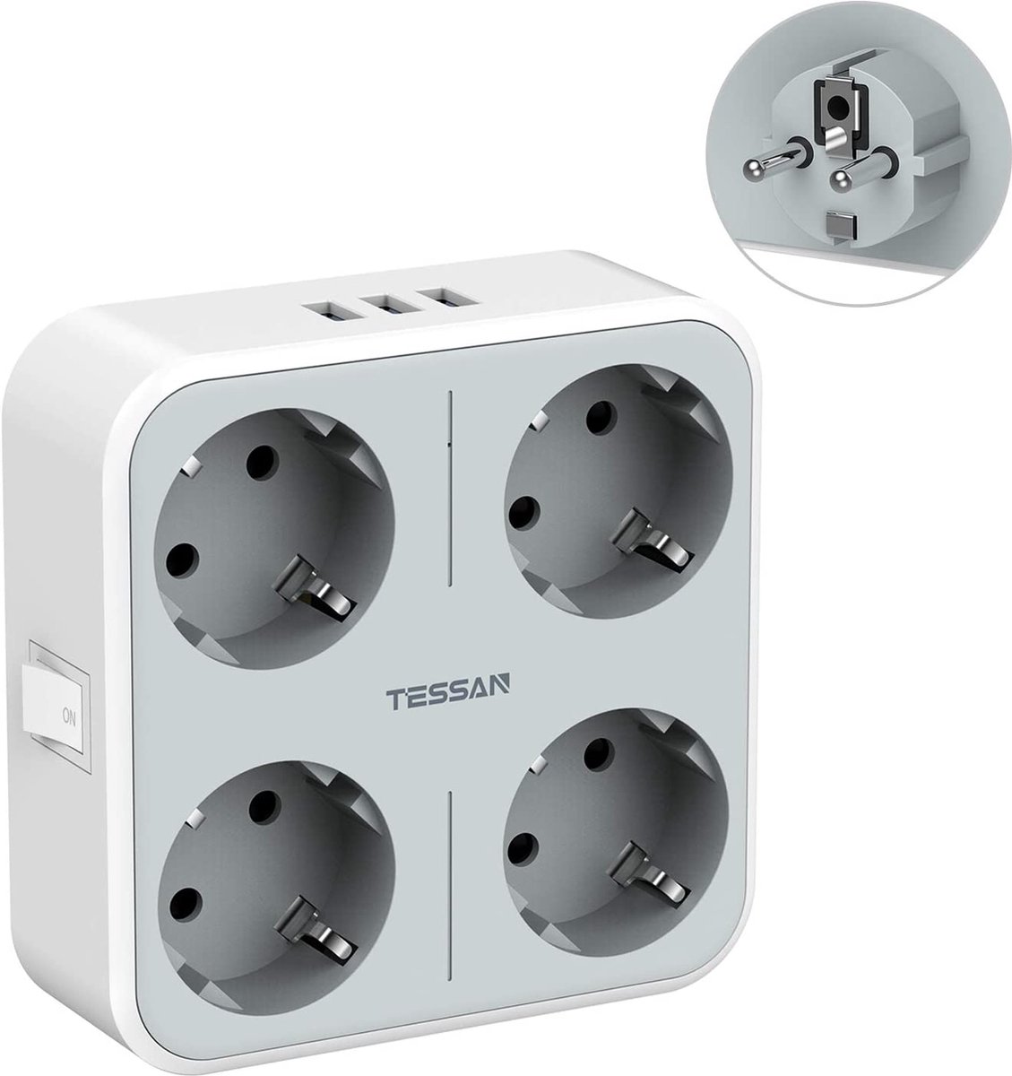 Prises, multiprises et accessoires électriques Tessan 6 en 1 Prise