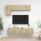 vidaXL - 5-delige - Tv-meubelset - bewerkt - hout - sonoma - eikenkleurig