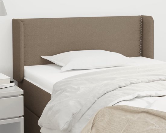 vidaXL-Hoofdbord-met-randen-93x16x78/88-cm-stof-taupe