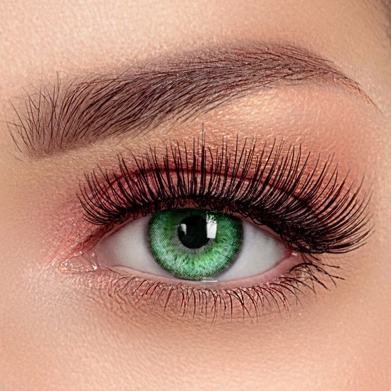 Foto: Beauty kleurlenzen miami green jaarlenzen met lenshouder groene contactlenzen