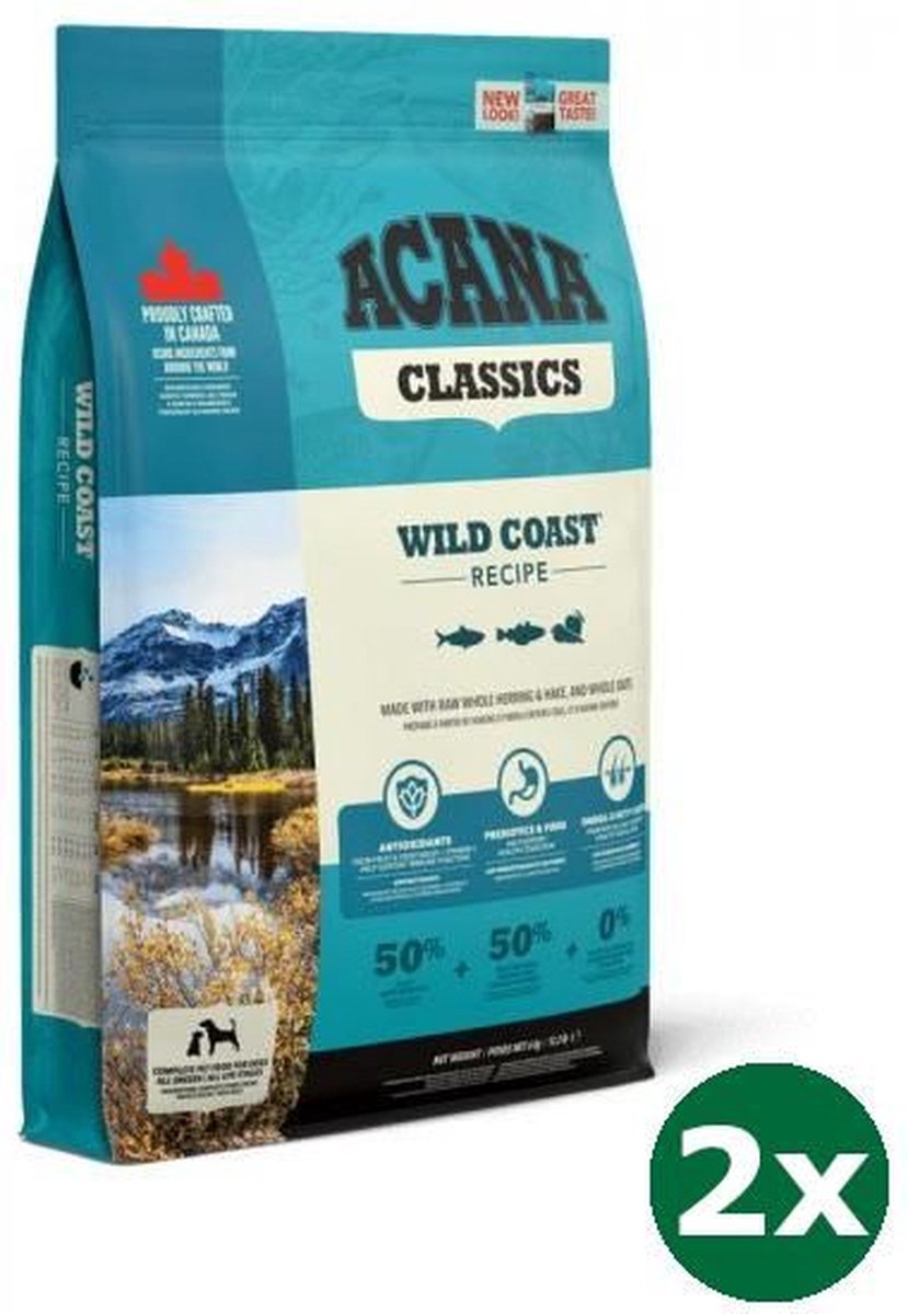 2x14,5 kg Acana classics wild coast hondenvoer