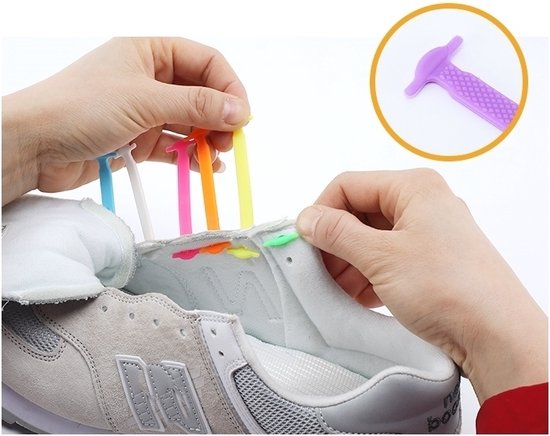 SULPO Laces without bows, elastic silicone laces, lace replacement, bowless shoelaces, rubber laces for women, men and children, silicone laces, White, One size