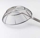Cobweb pollepel made by roestvrij staal, koksmeer, schuimlepel, zeeftroffel, keukendoek van draadnet met handvat voor dagelijks frituren, stomen en gemaakt. Diameter: 18 cm