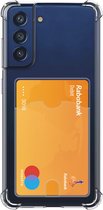 Transparant Dun TPU Hoesje met Pasjeshouder Geschikt voor Samsung Galaxy S21 FE | Back Cover | Schokbestendig | Ultra Dun | Kaarthouder Achterkant | Shockproof | Doorzichtig