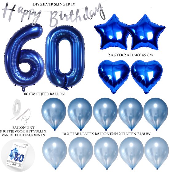 Ballons anniversaire 60 ans gonflables air ou hélium - Livraison