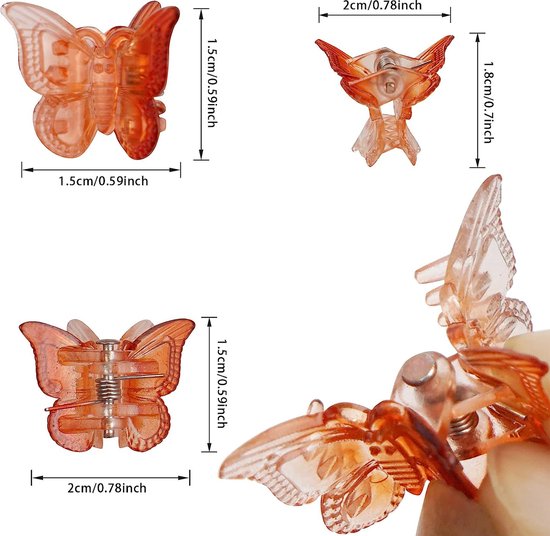 MONTKIARA Lot de 50 épingles à cheveux papillon Mini épingles à cheveux griffes épingle à cheveux papillon pinces à cheveux pour femmes filles enfants bijoux de cheveux