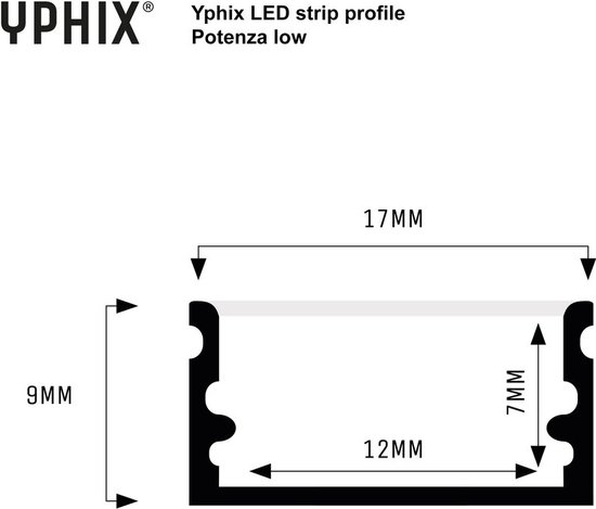 LED strip profiel Matera aluminium laag 1m incl. transparante afdekkap