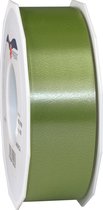 1x XL Hobby/decoratie legergroene kunststof sierlinten 4 cm/40 mm x 91 meter- Luxe kwaliteit - Cadeaulint lint/ribbon