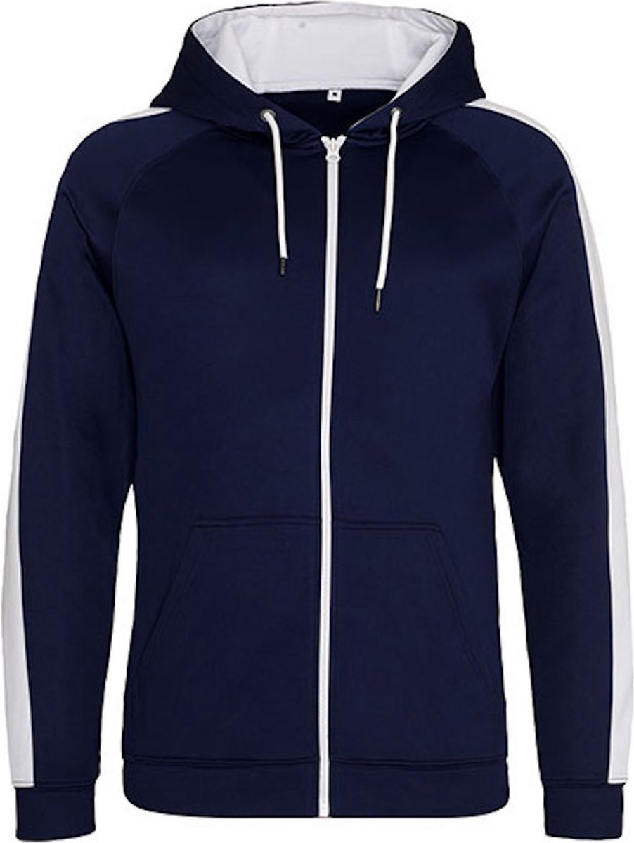 Sports Polyester Zipped Hoodie met capuchon Marineblauw