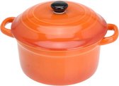 Mini stoofpannetje/ovenschaaltje met deksel oranje 9 cm - Tapaspannetje - Serveerpannetje