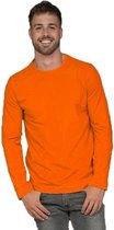Heren shirt met lange mouwen L oranje