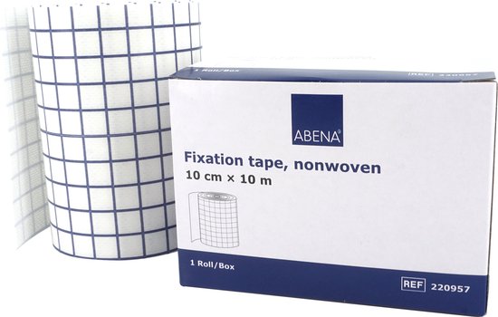 Abena Fixatie Pleister op Rol - Elastische Fixatie Tape - 1 Rol - Ademend en Huidvriendelijke Wondverzorging - 10 cm x 10 meter