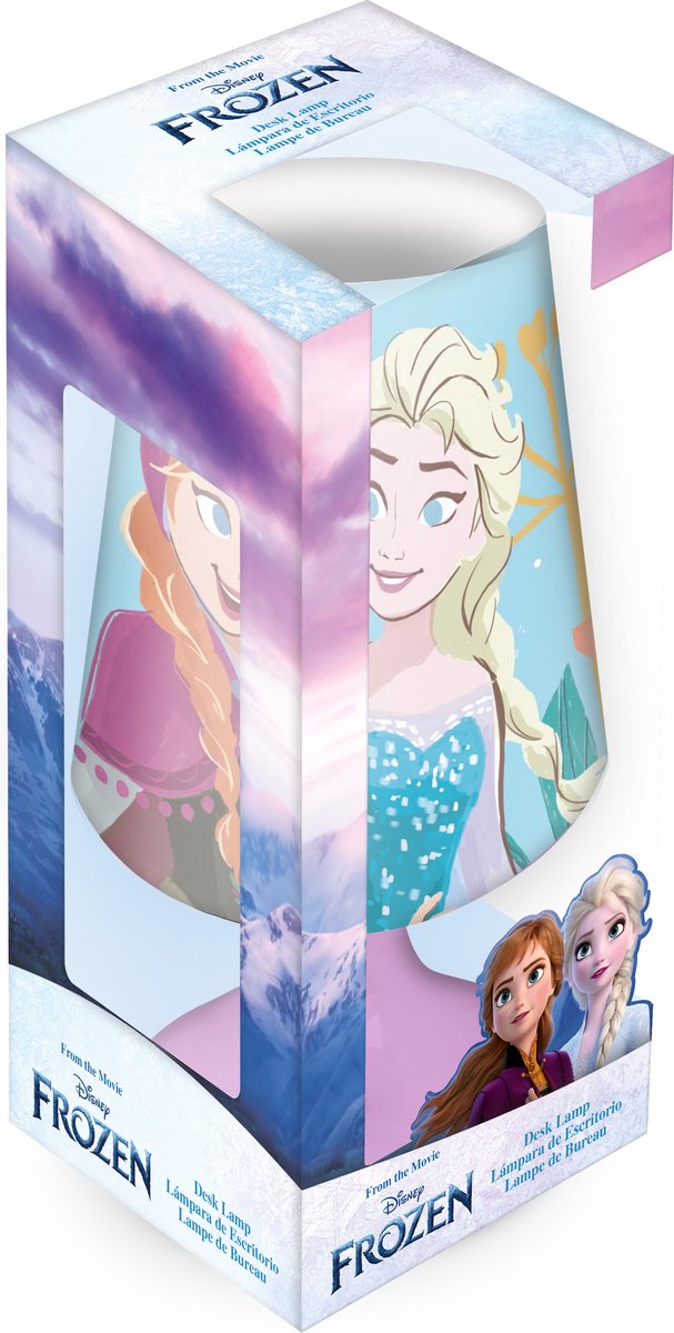 Disney Frozen tafellamp/bureaulamp/nachtlamp voor kinderen - lila - kunststof - 18 x 9 cm van Disney — afbeelding 3