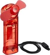 Cepewa Ventilator voor in je hand - Verkoeling in zomer - 10 cm - Rood - Klein zak formaat model