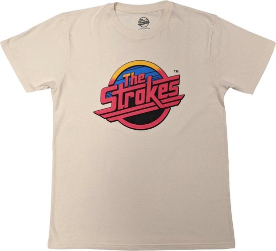 The Strokes - Red Logo Heren T-shirt - 2XL - Creme