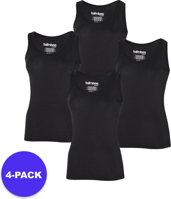 Apollo (Sports) - Bamboe Shirt dames - Zwart - Taille S - 4-Pack - Forfait remise