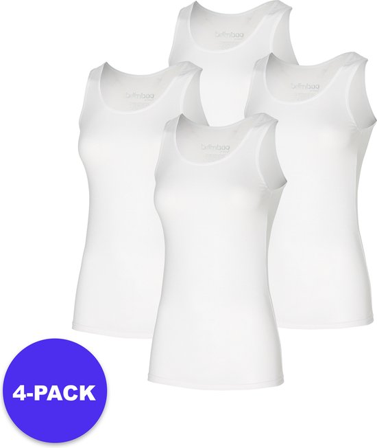 Apollo (Sports) - Bamboe Hemd dames - Wit - Maat L - 4-Pack - Voordeelpakket
