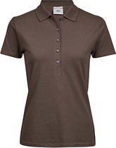 Women´s Luxury Stretch Polo met korte mouwen Chocolate - 3XL