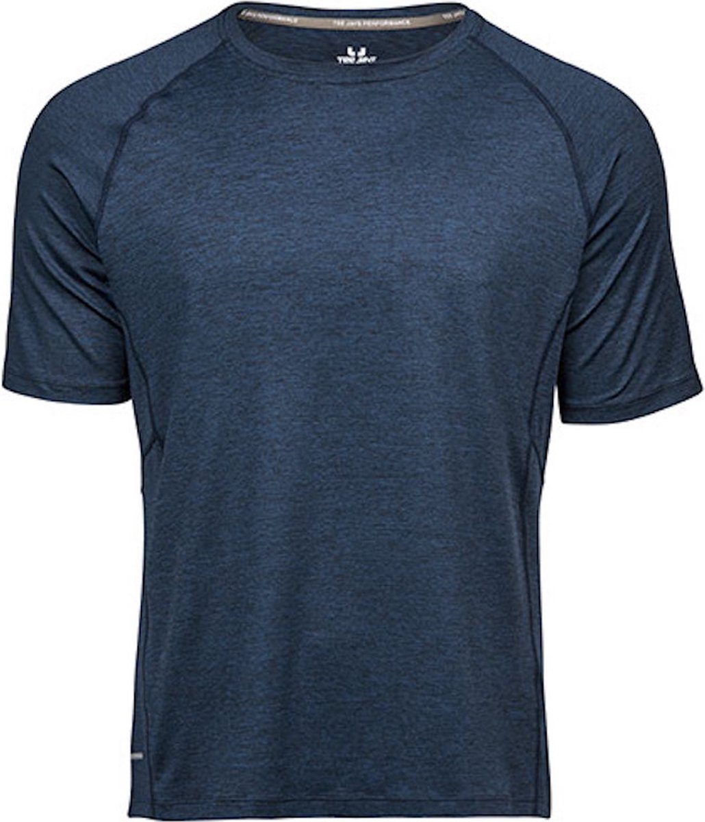 Men´s CoolDry Sportshirt met korte mouwen Navy Melange - XL