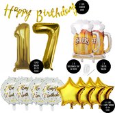 Ballon Numéro Anniversaire 17 Ans Hommes Bières - Forfait Fête Snoes Ballons Cheers & Beers - Herman