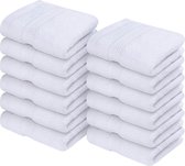 Premium Washandjes Set (12 Pack, 30 x 30 cm, Wit) - 100% Cotton Flannel Gezichtsdoeken, Hoogwaardige Absorberende en Zachte Voelbare Vingertop Handdoeken