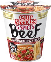Noodles nissin 5 spices beef cup | Omdoos a 8 stuk x 1 portie | 8 stuks