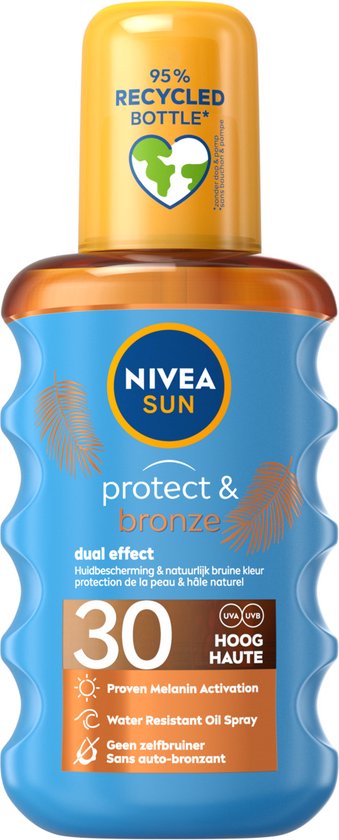 NIVEA SUN Protect & Bronze Zonnebrand Olie Spray SPF 30 - 200 ml