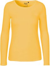 Ladies Long Sleeve T-Shirt met ronde hals Yellow - L