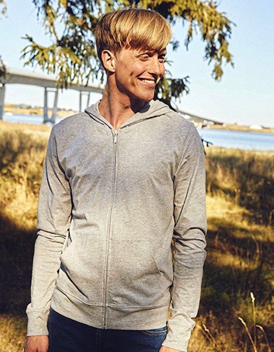 Sweat à capuche unisexe en jersey avec capuche et fermeture éclair militaire - M