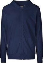 Bol.com Unisex Jersey Hoodie met capuchon en rits Navy - S aanbieding