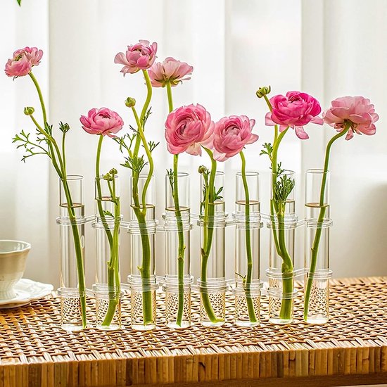 Opklapbare glazen vaas, reageerbuis-vaas voor bloemen,  hydrocultuur-reageerbuisvaas,... | bol.com