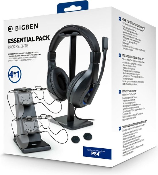 PS4 Bigben 4-in-1 accessoirepakket- Playstation4- Headset- Headsetstand-  Controller