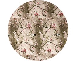 Rond Tafelzeil - Tafelkleed Afwasbaar - Tafellaken voor Buiten - Ø 140 cm - Vogels - Beige