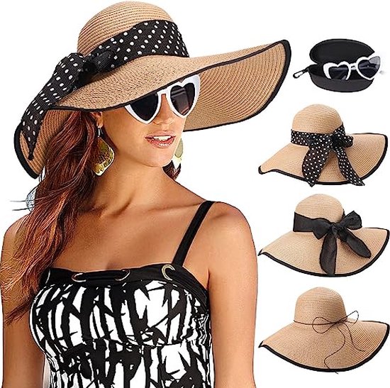 Chapeau de Soleil Femme - Chapeau d'été - Chapeau de Paille UV - Chapeau de  Plage -... | bol