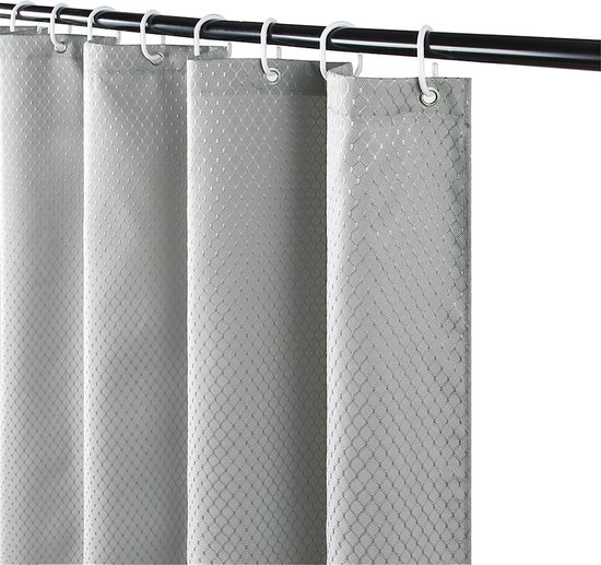 Douchegordijn voor bad en douche van waterafstotende stof, wasbaar anti