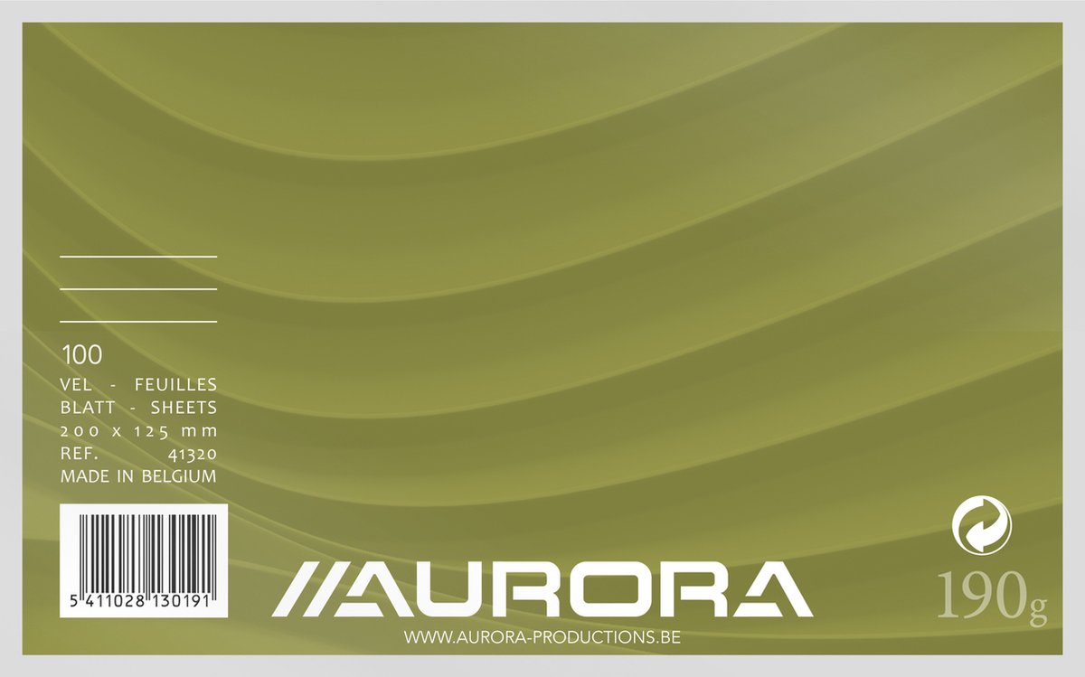 AURORA Systeemkaart 125 x 200 mm gelijnd 6 mm met rode koplijn 190 g/m² - 100 vel - Aurora