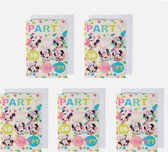 Disney Junior Minnie Mouse - uitnodigingen - 5 stuks met enveloppen - kinderfeestje - verjaardag
