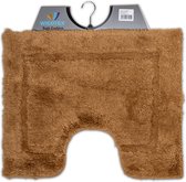 Wicotex - Toiletmat Bruin - Antislip onderkant - WC mat met uitsparing - Afmeting 50x60cm