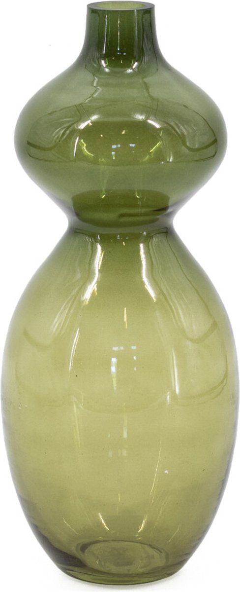 homebound by ky Glazen vaas olive | 32x13cm | bloemenvaas olive Groen