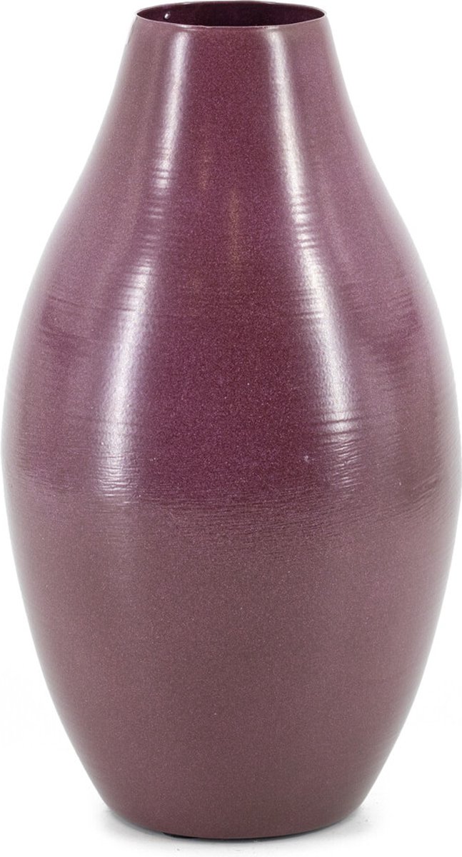 homebound by ky Vaas metaal aubergine | 5,5x14x25,5cm | bloemenvaas aubergine Paars