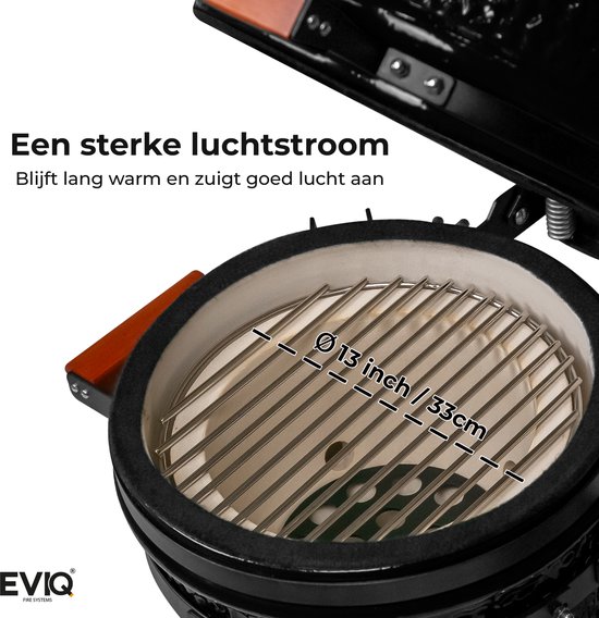 EVIQ - BBQ - Kamado - 13" - Grillmaster - Houtskoolbarbecue - Keramisch van EVIQ — afbeelding 2