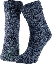 Apollo | Wollen sokken dames | Huisokken dames | Donker Blauw | Maat 39/42 | Huissok met anti slip | Fluffy sokken | Slofsokken | Warme sokken | Winter sokken