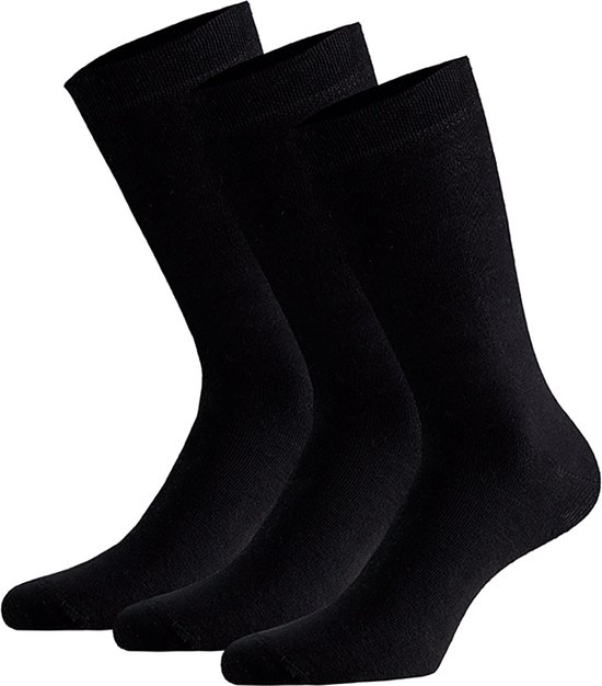 Apollo - Sokken van biologisch katoen - Zwart - Maat 43/46 - 3-Paar - Biologisch - Zwarte sokken - Sokken maat 43 46 - Heren sokken