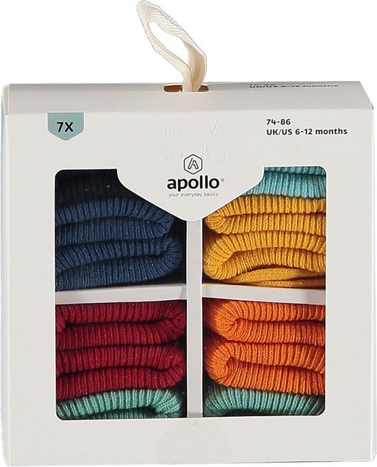 Apollo - Baby Sokken - Giftbox - Multi Color - 6/12 Maanden - Baby sokjes - Kraam cadeau - Baby cadeau