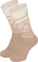 Apollo - Noorse sokken dames - Wol - Bruin - Maat 35/38 - Wollen sokken dames
