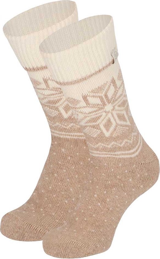 Apollo - Noorse sokken dames - Wol - Bruin - Maat 35/38 - Wollen sokken dames