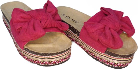 Slippers - Lelani - Strik - Boho - Fuchsia - Roze - Maat 36