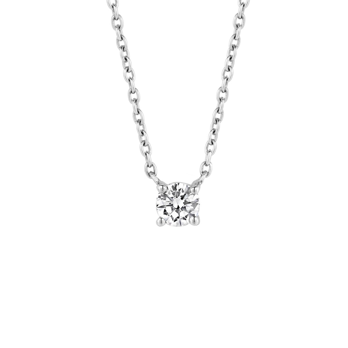 TI SENTO Dames Ketting - 925 zilver - Zirconia wit - Maat 42 - 3894ZI