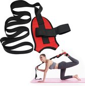 Yoga Stretching Strap Painless Legs Band voor pijnverlichting, enkelblessure, yogariem, stretching, fitnessband, gymnastiekband voor yoga, fysiotherapie, revalidatie, training (rood)